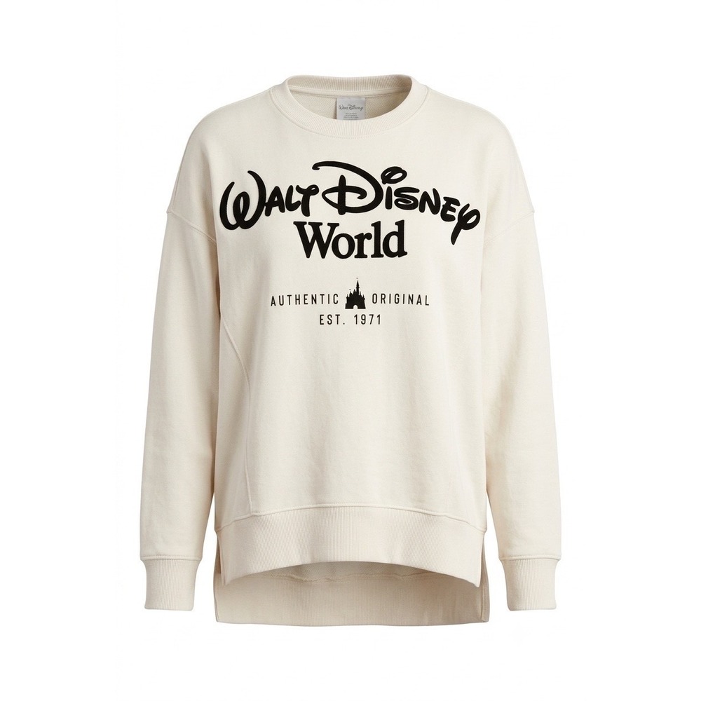 WALT DISNEY WORLD/WHITE CREAM CREW NECK SWEATSHIRT/NWT/SIZE S/MSWDWSC091226